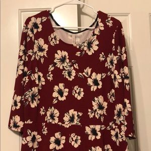 Plum Fit and Flare Colorblock Dress